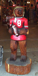 [Wooden 49'er bear]