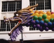 dragon with balloons