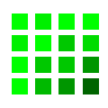 Grid showing different darkening from top left to bottom right
