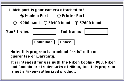 choose port dialog