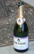 Blurred champagne bottle