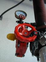 Red valve wheel