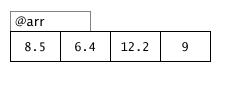 array with values 8.5, 6.4, 12.2, and 9