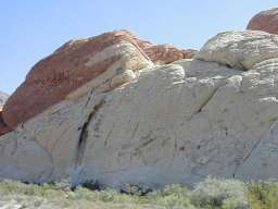 Rock formation with red at upper left