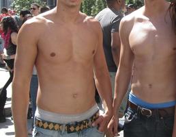 two shirtless guys